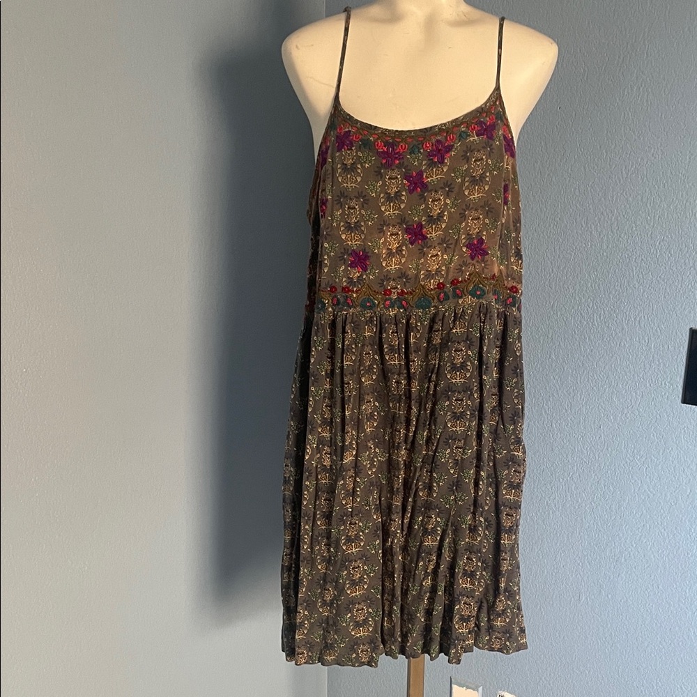 Natural Life Floral Embroidered Spaghetti Strap Dress XL